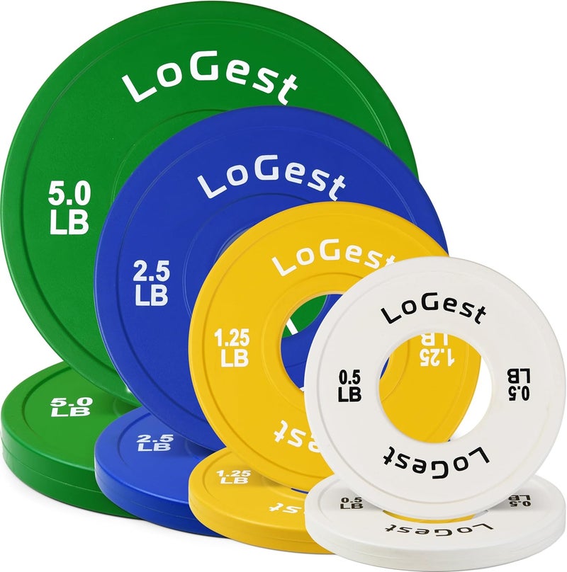 Logest Pair Olympic Plates - Barbell Weights Set of 2 Weight Plates for Olympic Bars Perfect for Strength Training Plates Exercise Balance Increase Available in 0.50LB 1.25LB 2.5LB 5LB 7.5LB 10LB Weight Plate - Image 1